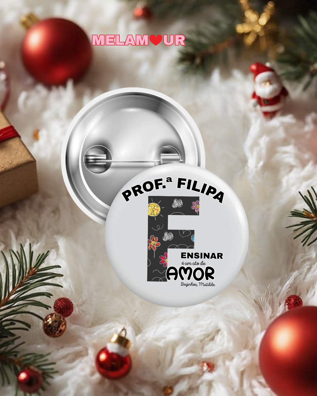 Crachá ou Iman personalizado c/ cartão | Natal