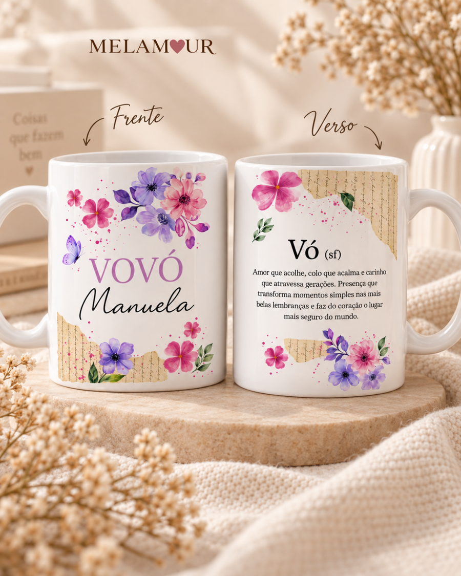 Vovó Floral | Caneca Frente e Verso