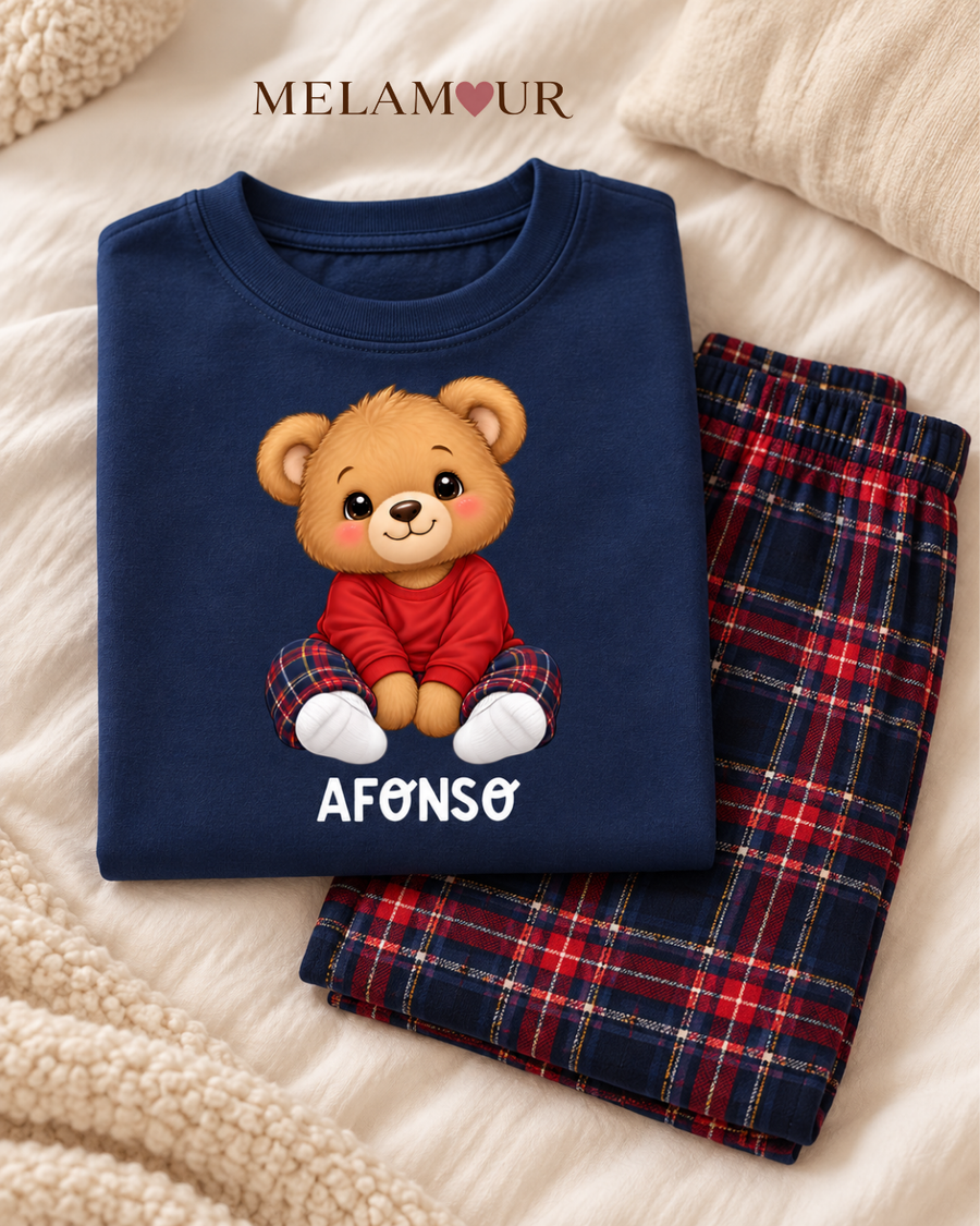 Pijama de Natal · Ursinho de Camisola Vermelha
