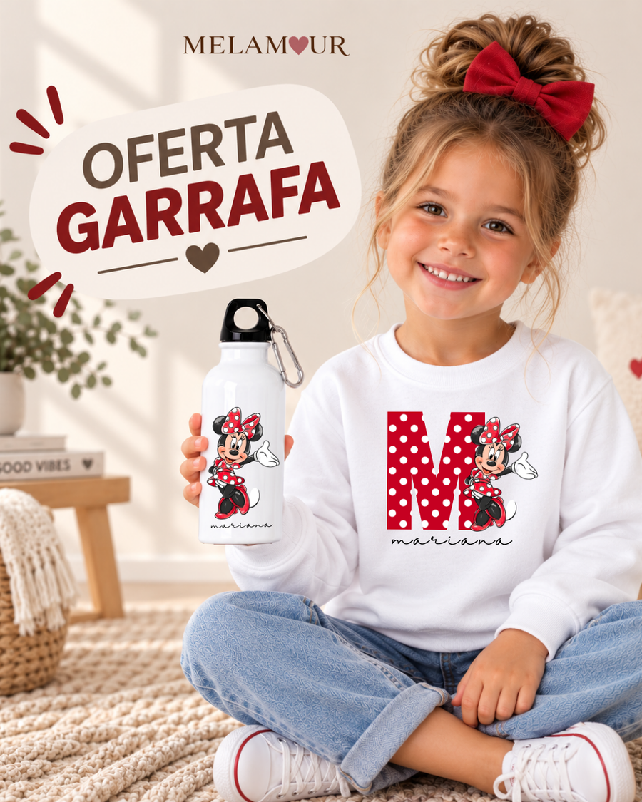 Ratinha com Laço e Inicial | Coleção Especial c/ Oferta Garrafa