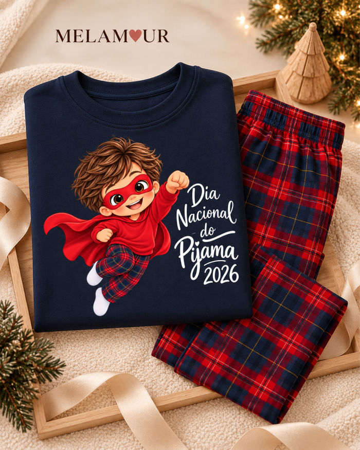 Pijama de Natal · Super-Herói Dia do Pijama