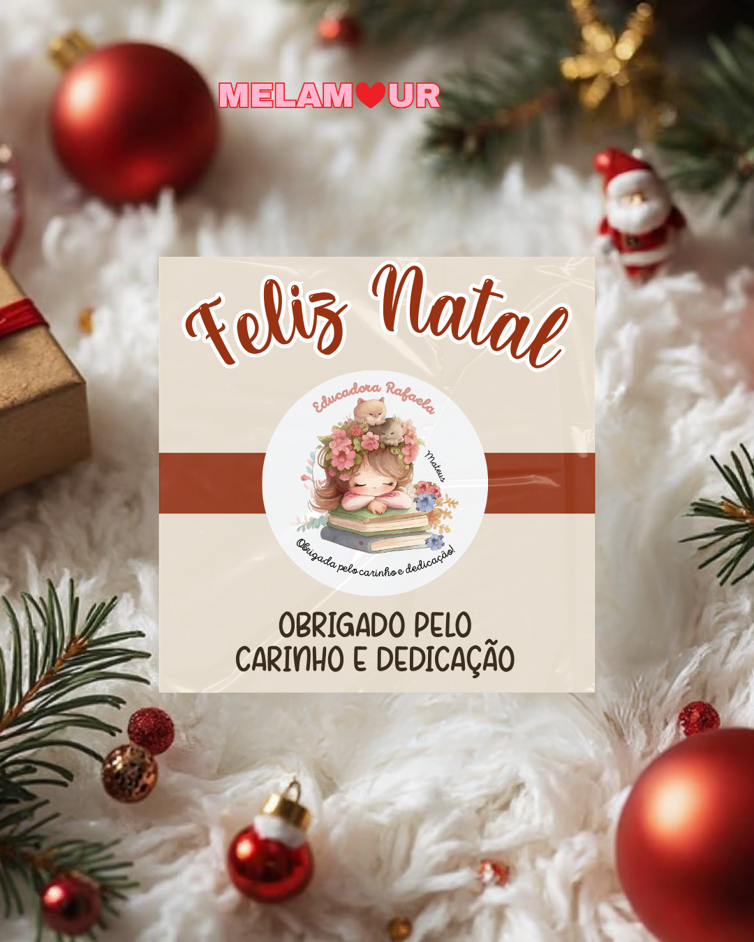 Crachá ou Iman personalizado c/ cartão | Natal