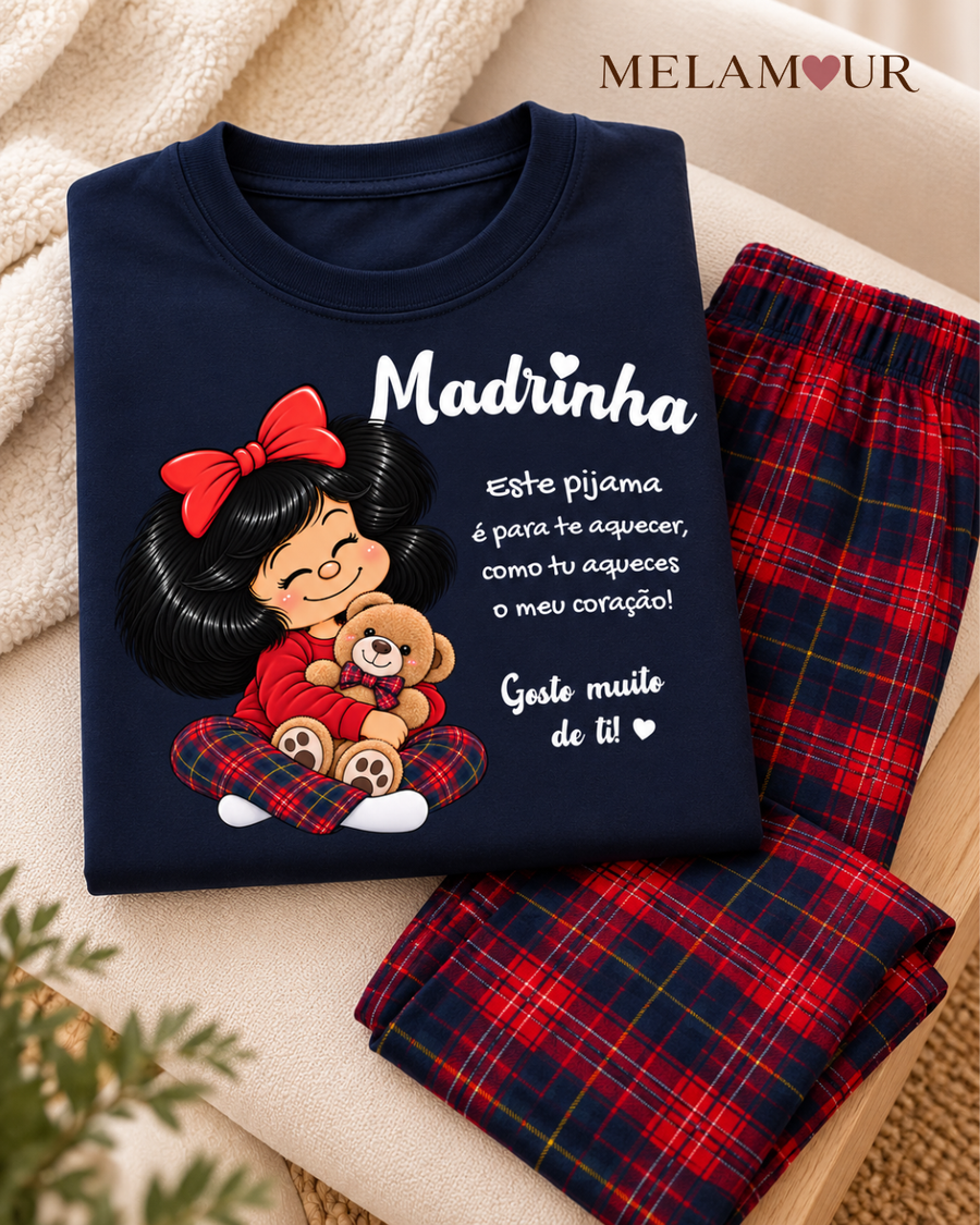 Pijama de Natal Madrinha · Aqueces o Meu Coração