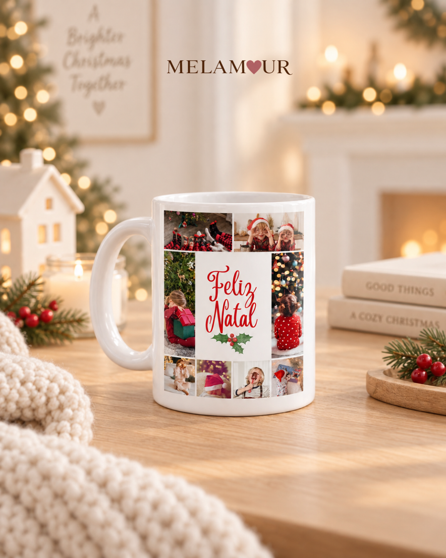Feliz Natal · Colagem de Fotografias | Caneca de Natal