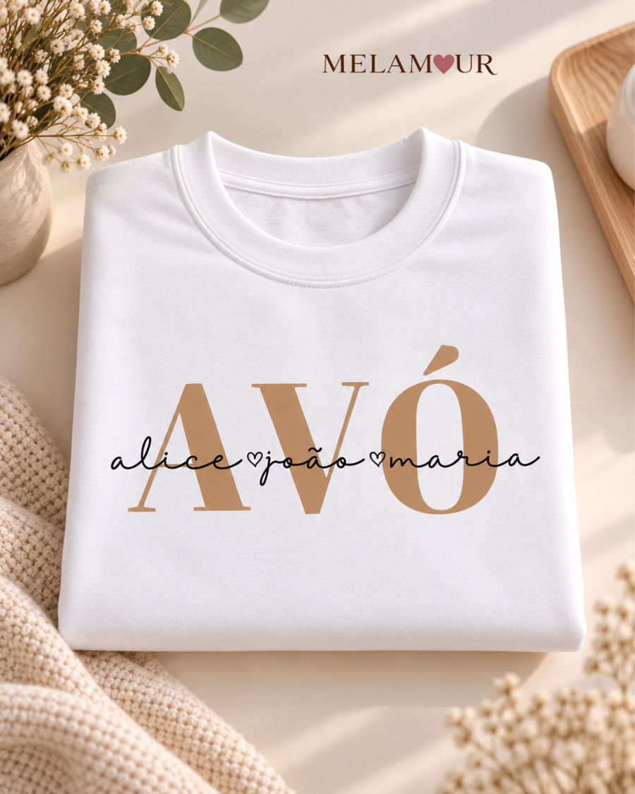 Avó com Nomes dos Netos | Camisola Personalizada