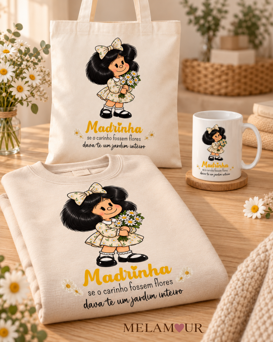 Madrinha, Um Jardim Inteiro | Conjunto Tote, Sweat e Caneca