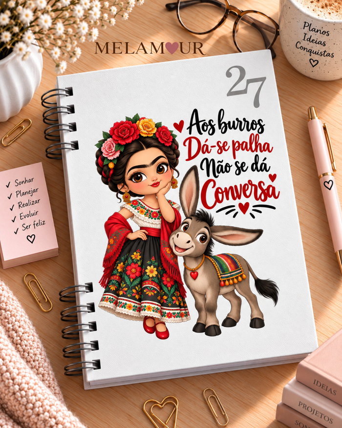Agenda 2027 Essencial Aos Burros Dá-se Palha — capa branca personalizada MELAMOUR