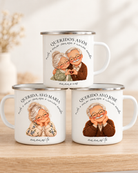 Querida Avó, Querido Avô ou Queridos Avós | Caneca Vintage Personalizada
