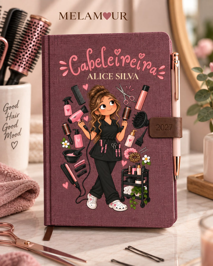 Agenda de Cabeleireira Personalizada 2027