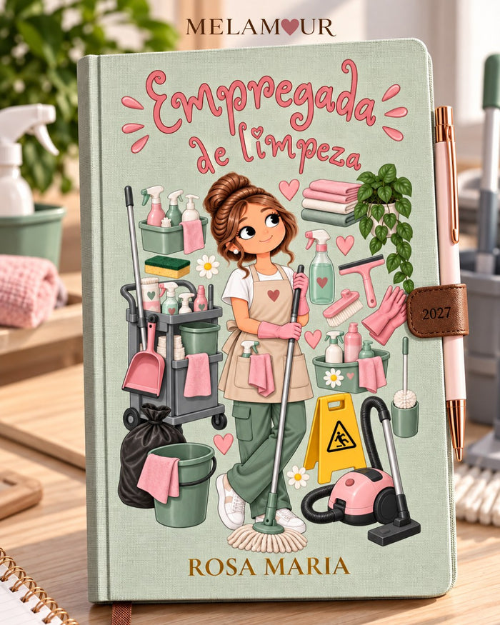 Agenda de Empregada de Limpeza Personalizada 2027