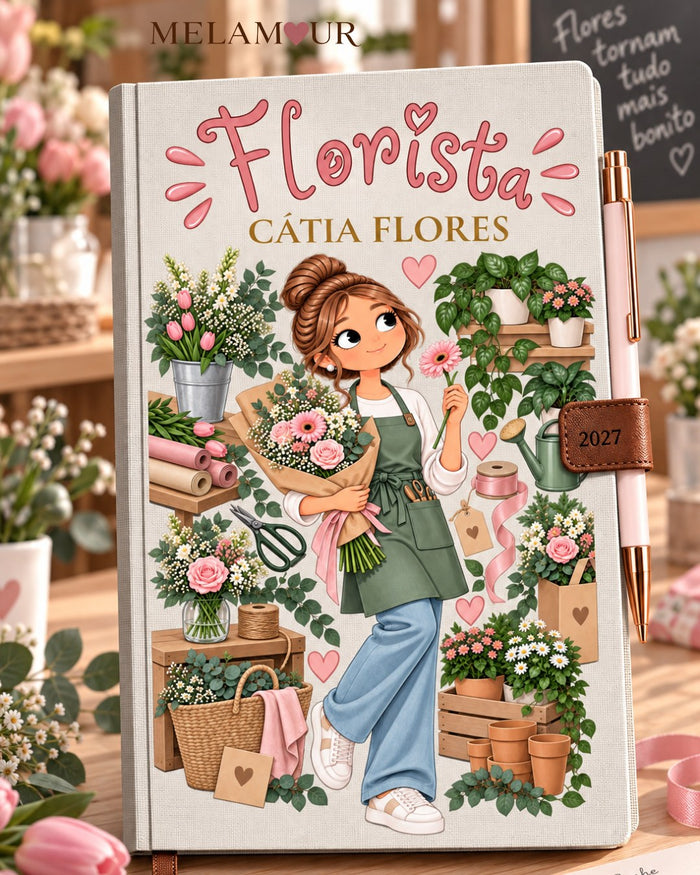 Agenda de Florista Personalizada 2027
