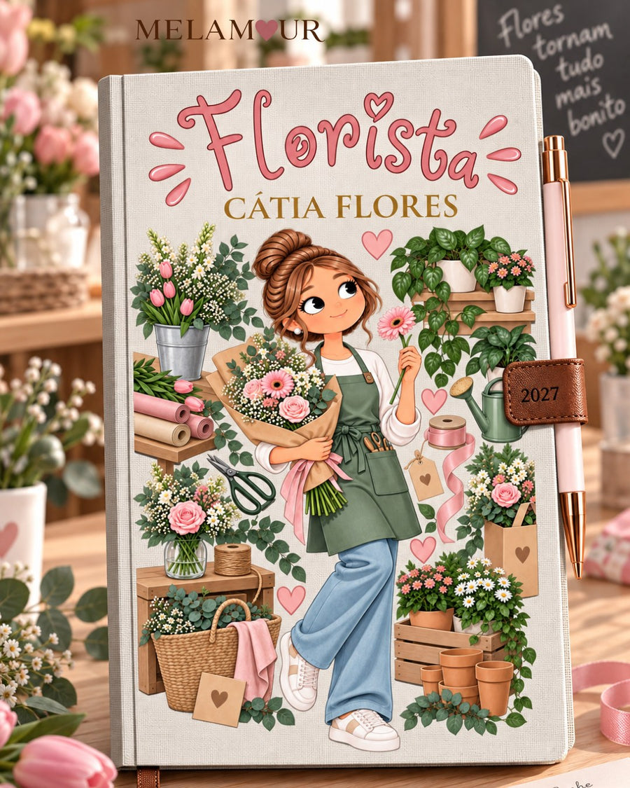 Agenda de Florista Personalizada 2027