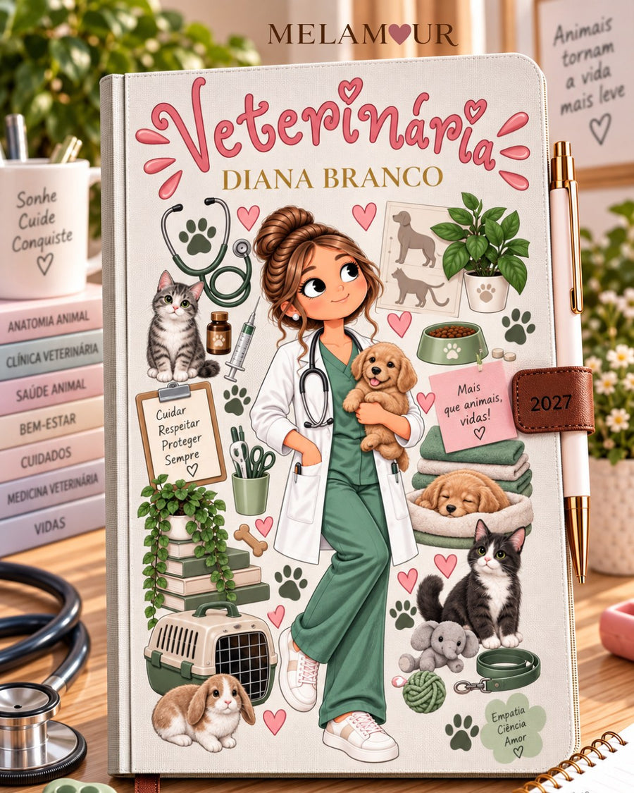 Agenda de Veterinária Personalizada 2027