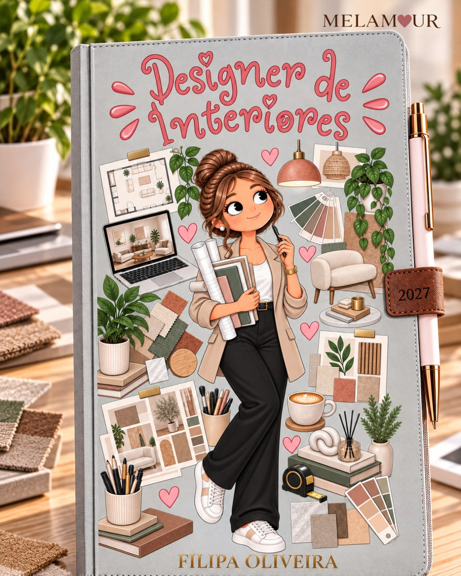 Agenda de Designer de Interiores Personalizada 2027