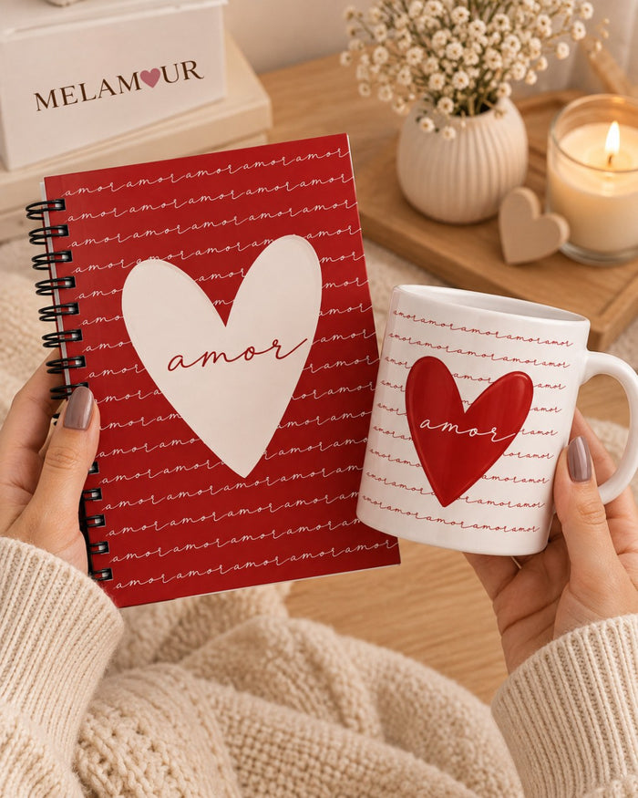 Amor — Caderno + Caneca