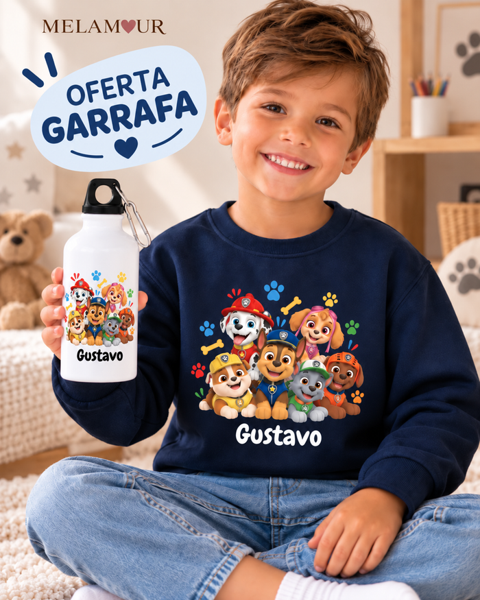 Cãezinhos Socorristas com Nome | Coleção Especial c/ Oferta Garrafa