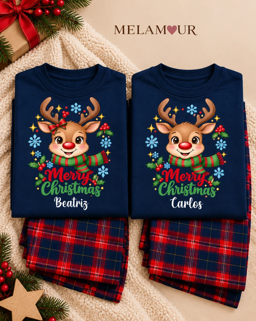Pijama de Natal · Rena Merry Christmas