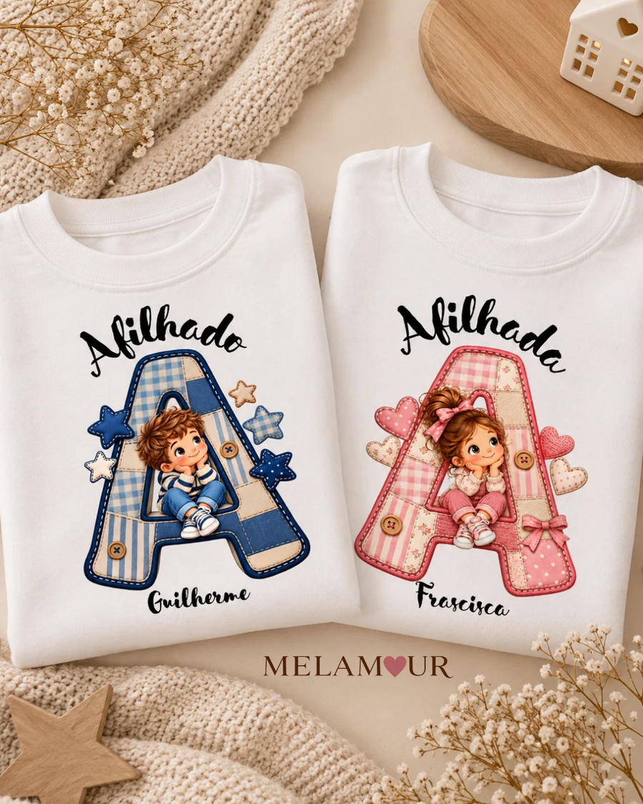 Afilhado / Afilhada com Inicial em Patchwork | Criança & Baby