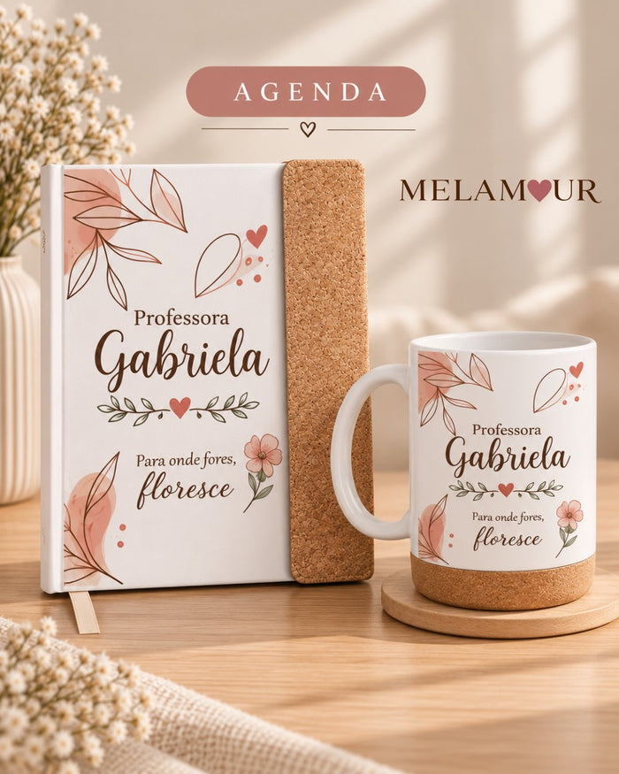 Agenda + Caneca Personalizadas | Presentes Professores