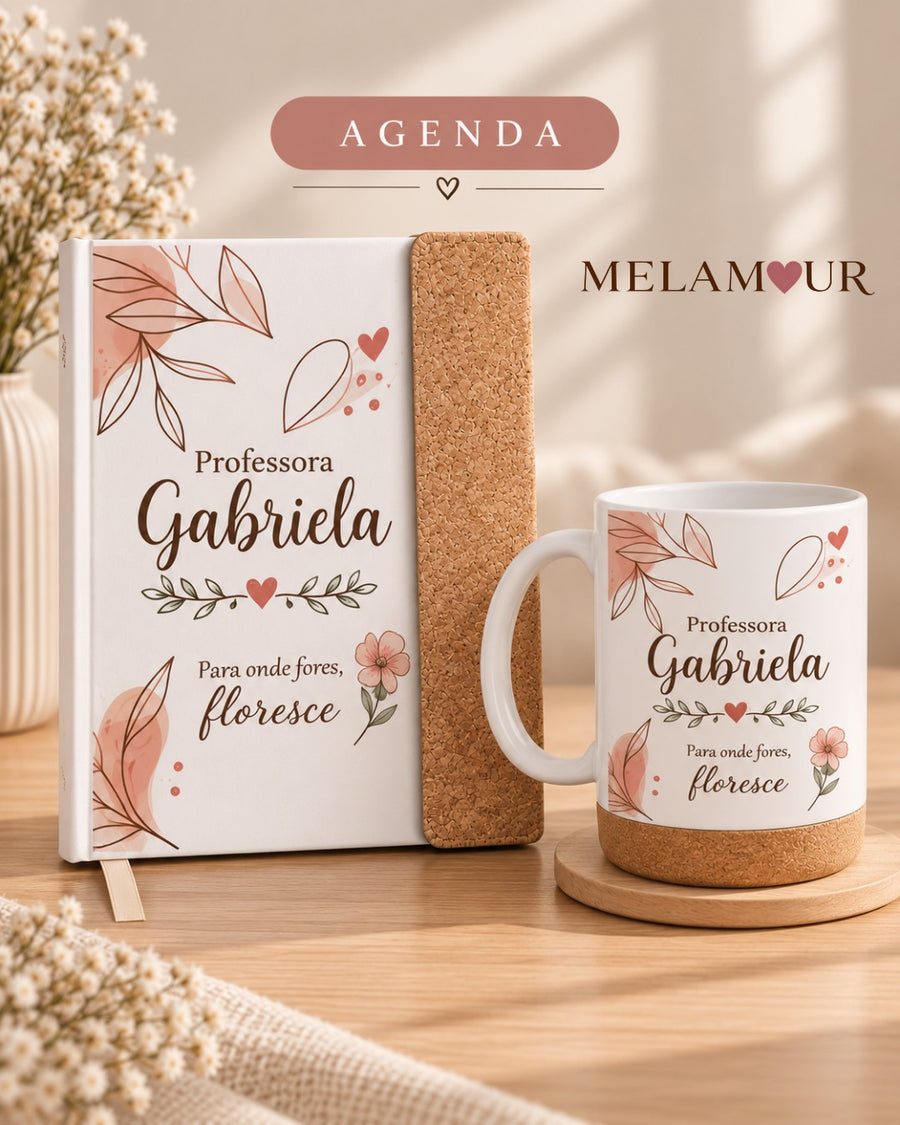 Agenda + Caneca Personalizadas | Presentes Professores