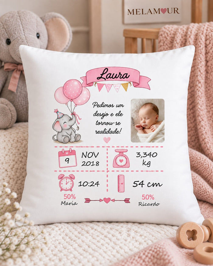 Nascimento com Fotografia | Almofada Personalizada