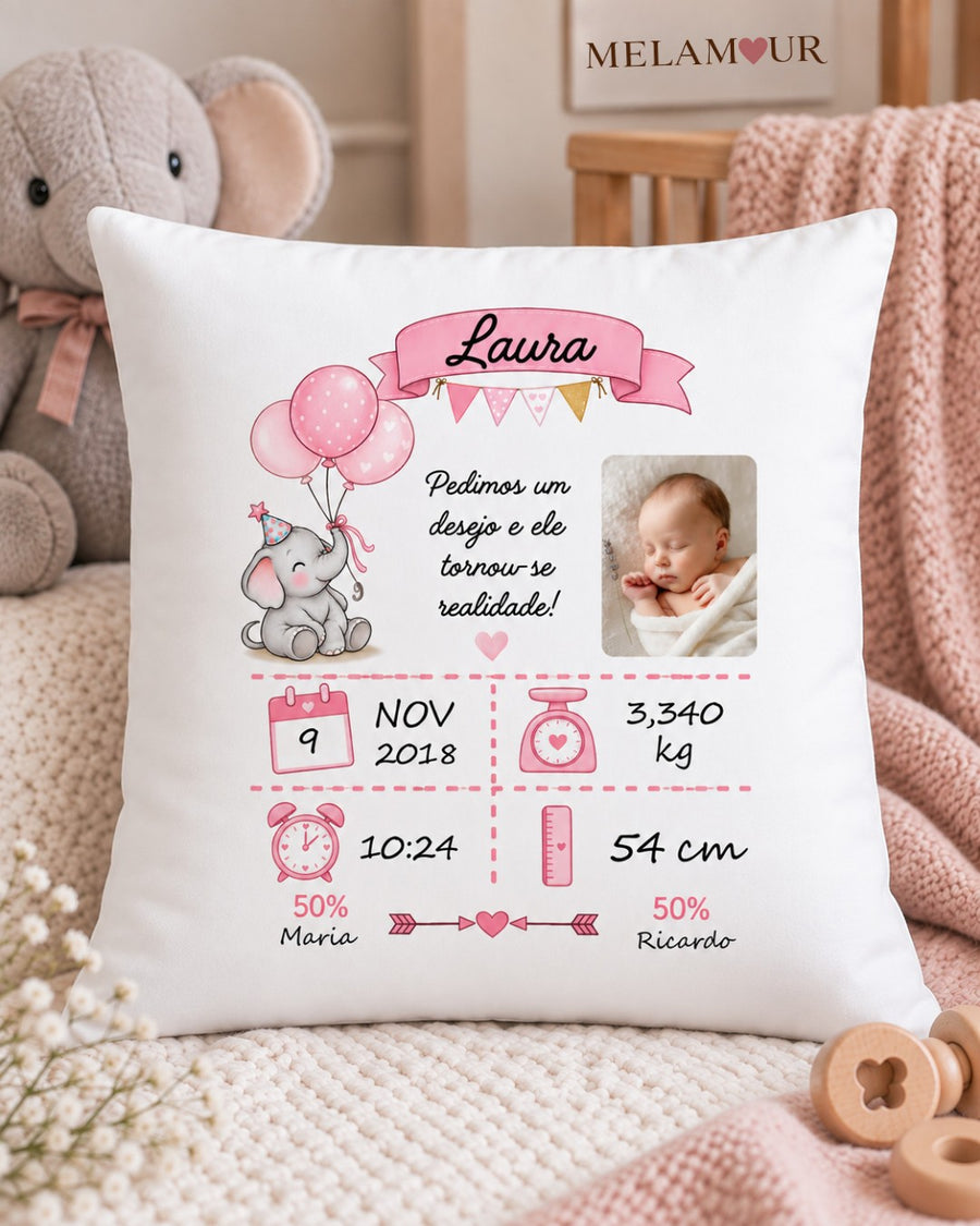Nascimento com Fotografia | Almofada Personalizada