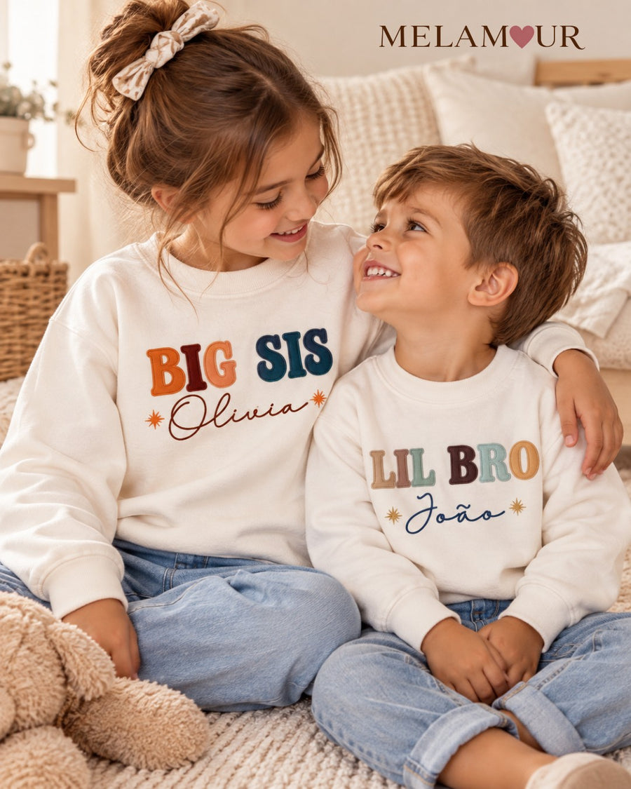 Big Sis / Lil Bro com Nome | Criança & Baby