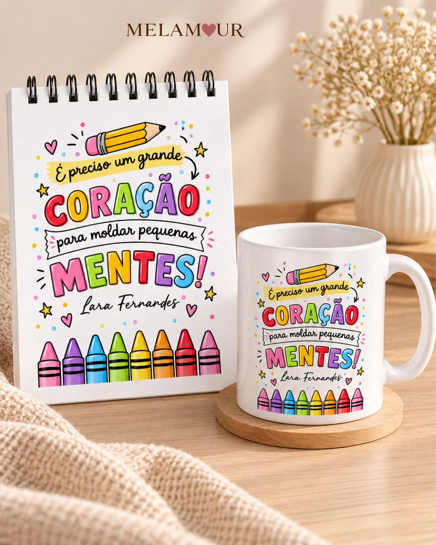 É Preciso um Grande Coração | Bloco A5 + Caneca