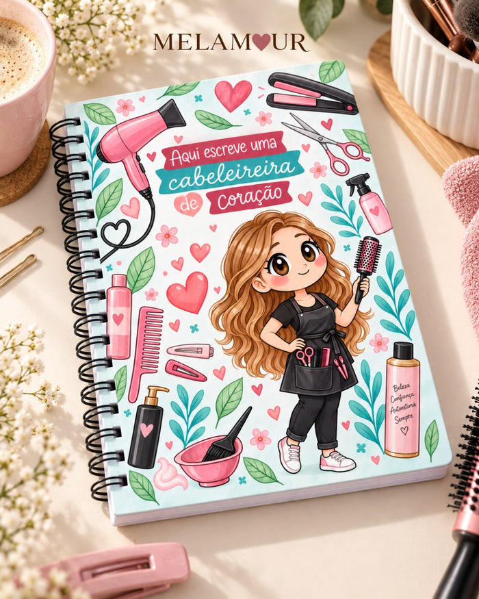 Caderno A5 de Cabeleireira personalizado