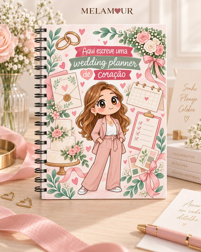 Caderno A5 de Wedding Planner personalizado