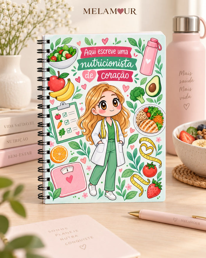 Caderno A5 de Nutricionista personalizado