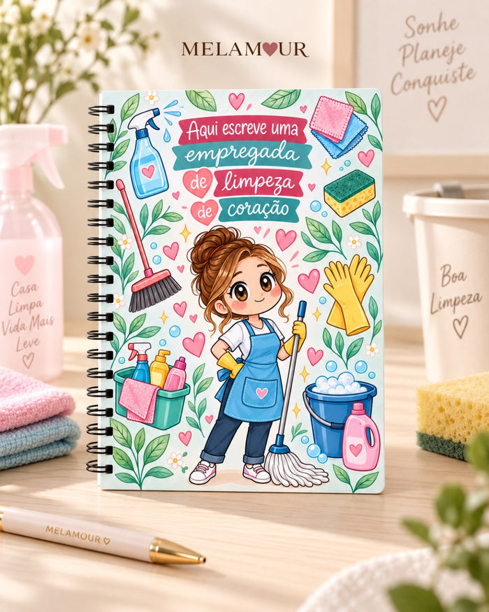 Caderno A5 de Empregada de Limpeza personalizado