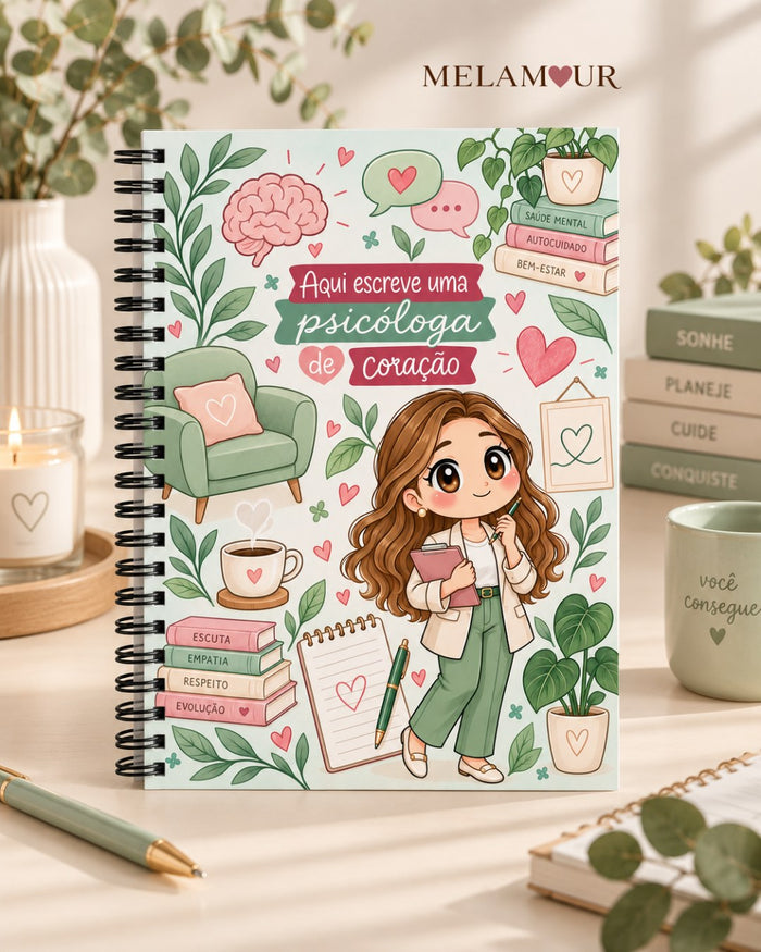 Caderno A5 de Psicóloga personalizado