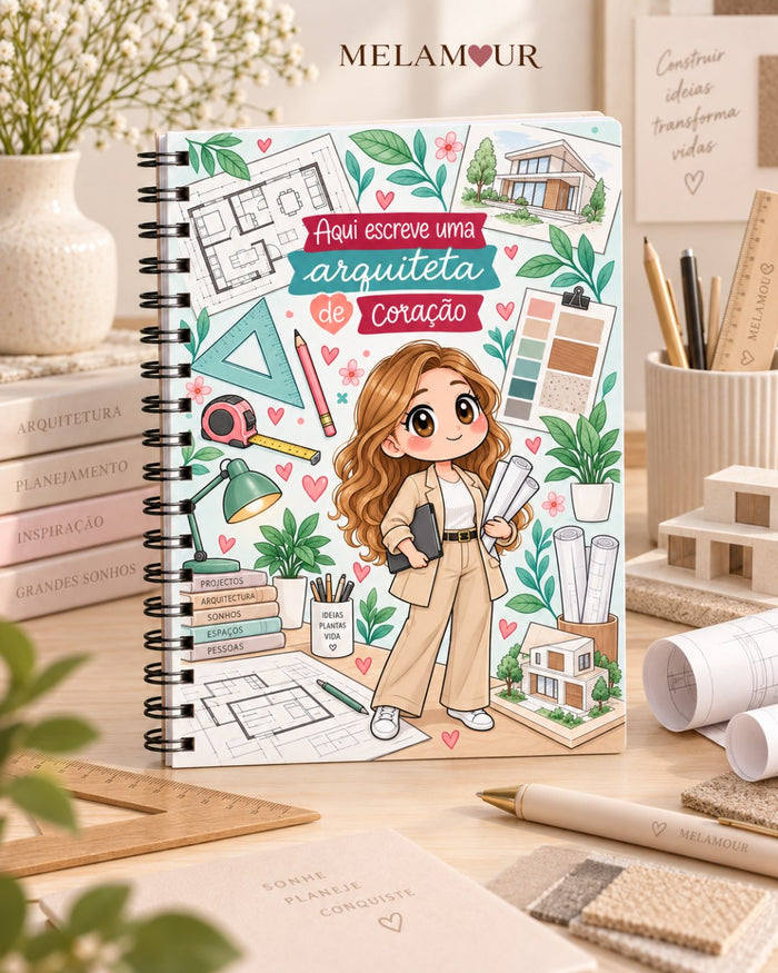 Caderno A5 de Arquiteta personalizado