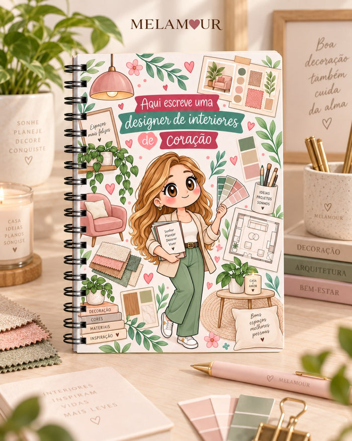 Caderno A5 de Designer de Interiores personalizado
