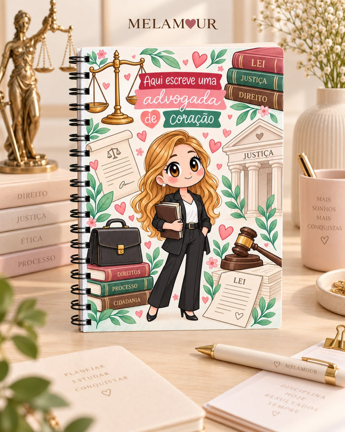 Caderno A5 de Advogada personalizado
