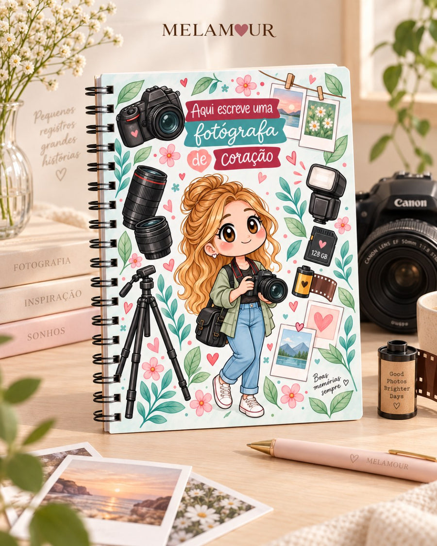 Caderno de Fotógrafa Personalizado