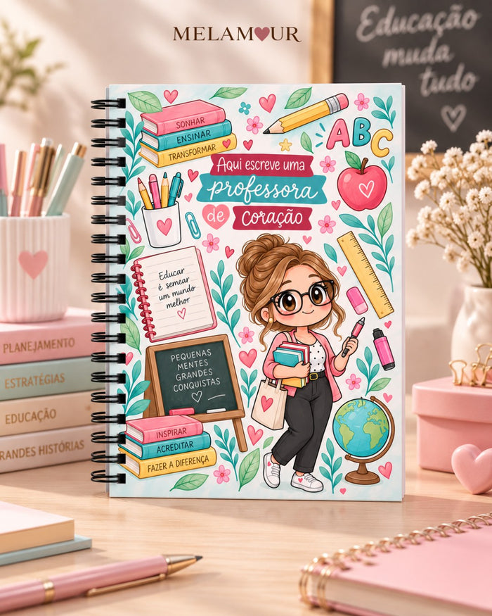 Caderno A5 de Professora personalizado