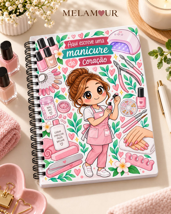 Caderno A5 de Manicure personalizado
