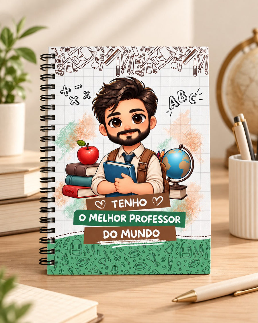 Tenho o Melhor Professor do Mundo | Caderno A5 de Argolas