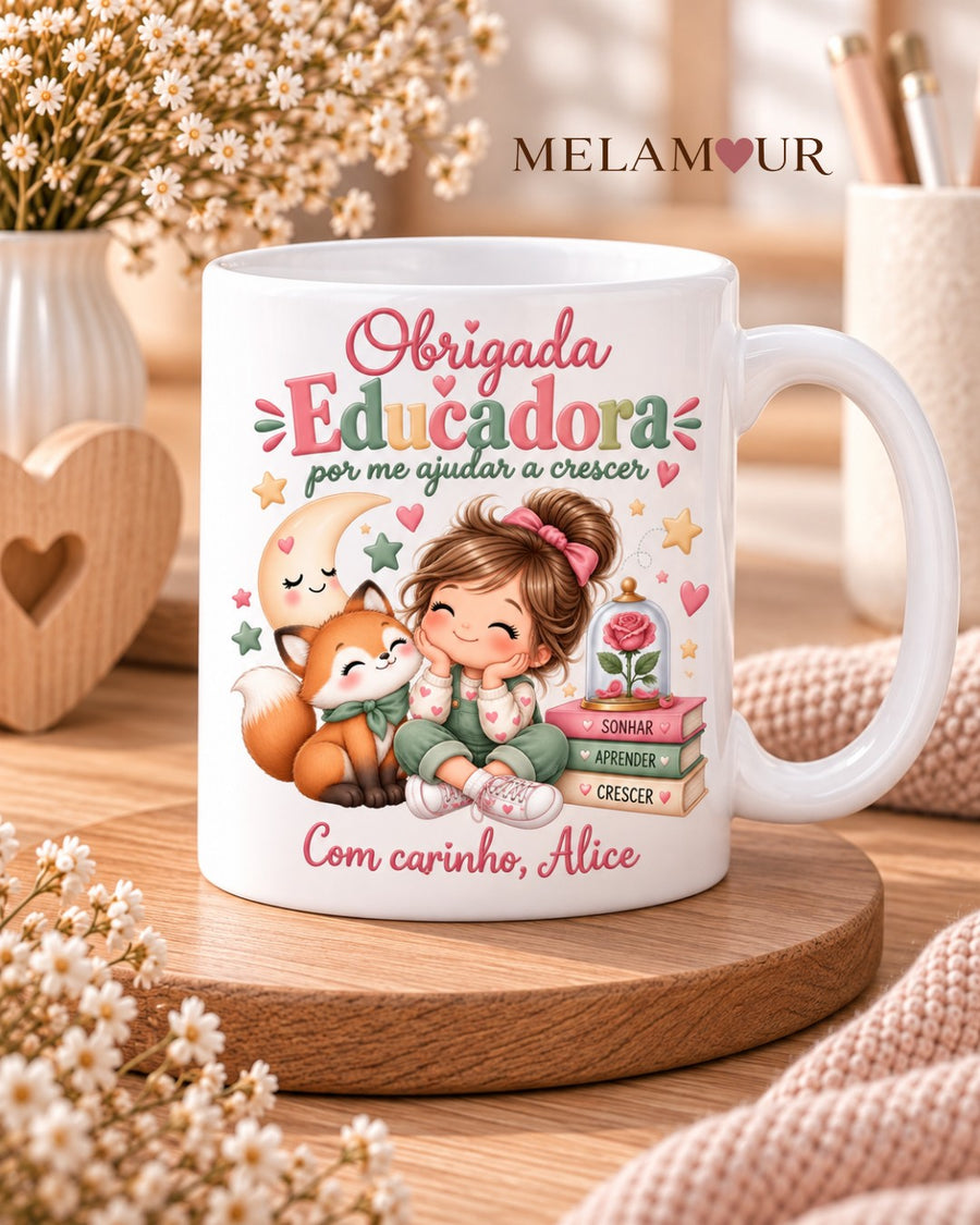 Obrigada por me Ajudar a Crescer — Menina | Caneca Educadora