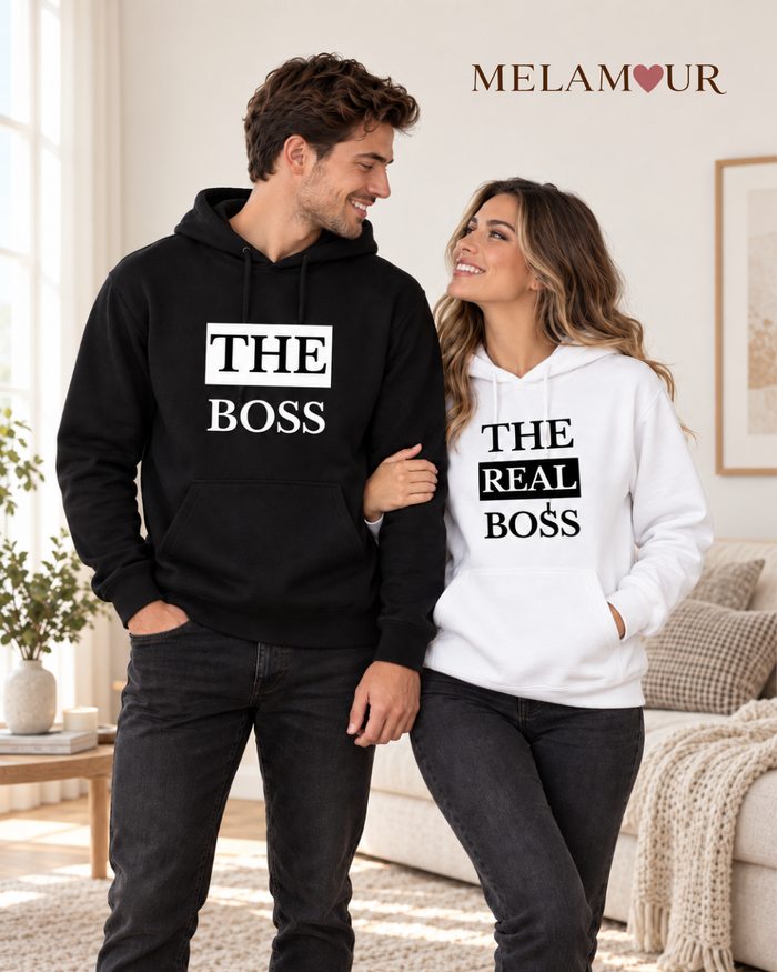 Camisolas de casal The Boss e The Real Boss