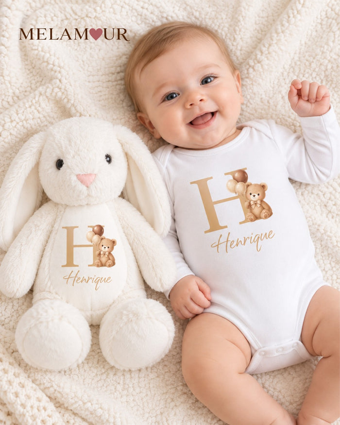 Coelho + Body Personalizado | Presentes Baby