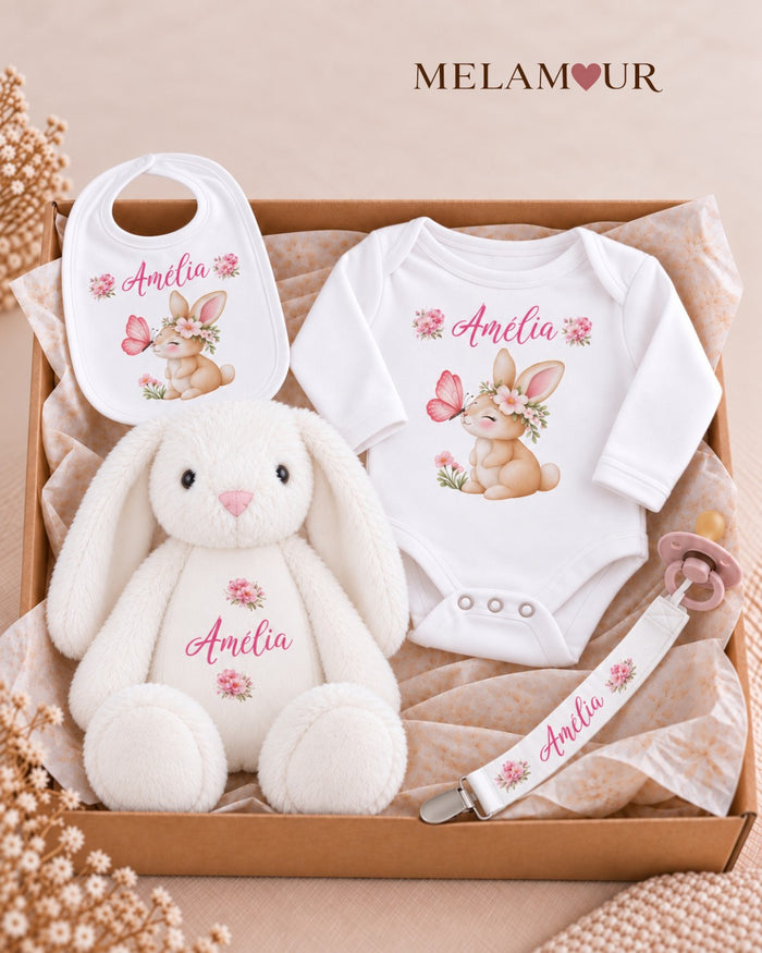 Conjunto Baby 4 Peças com Coelho | Presentes Baby