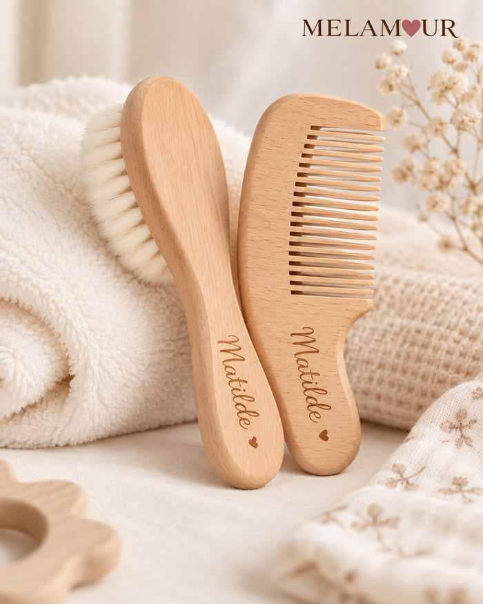 Escova + Pente Personalizados com Nome | Presentes Baby