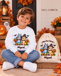 Cãezinhos Azuis com Abóboras | Halloween