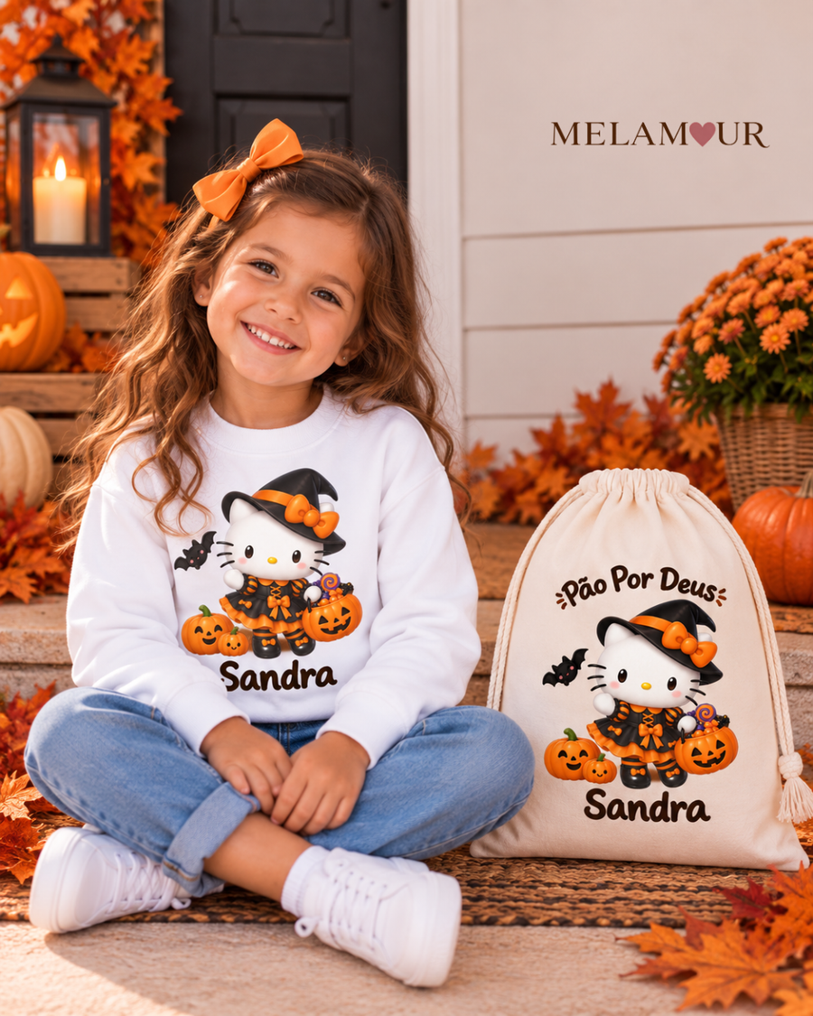 Gatinha Branca Bruxinha | Halloween