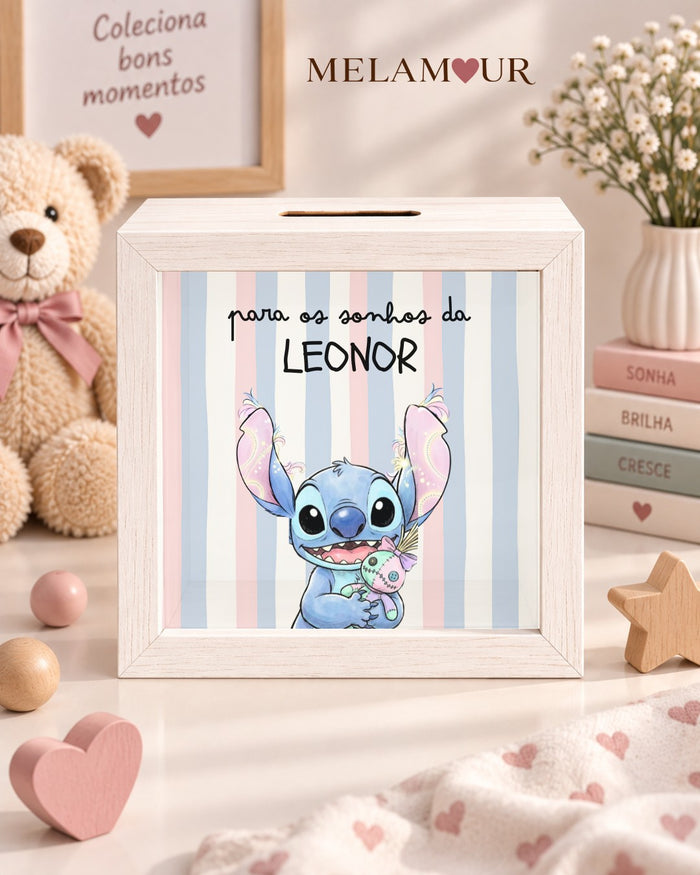 Alien Azul com Nome | Mealheiro Personalizado