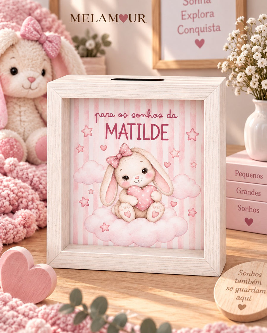 Coelhinha Rosa | Mealheiro Personalizado