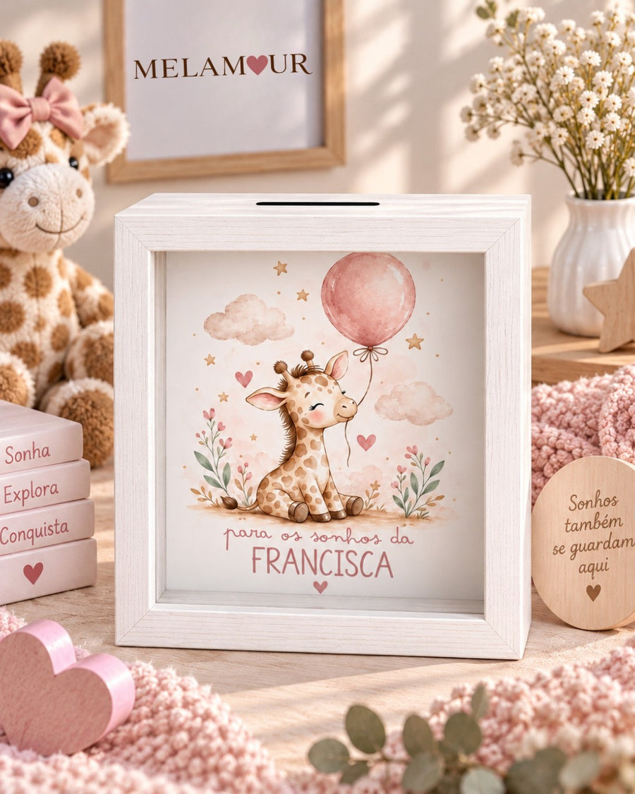 Girafa com Balão | Mealheiro Personalizado